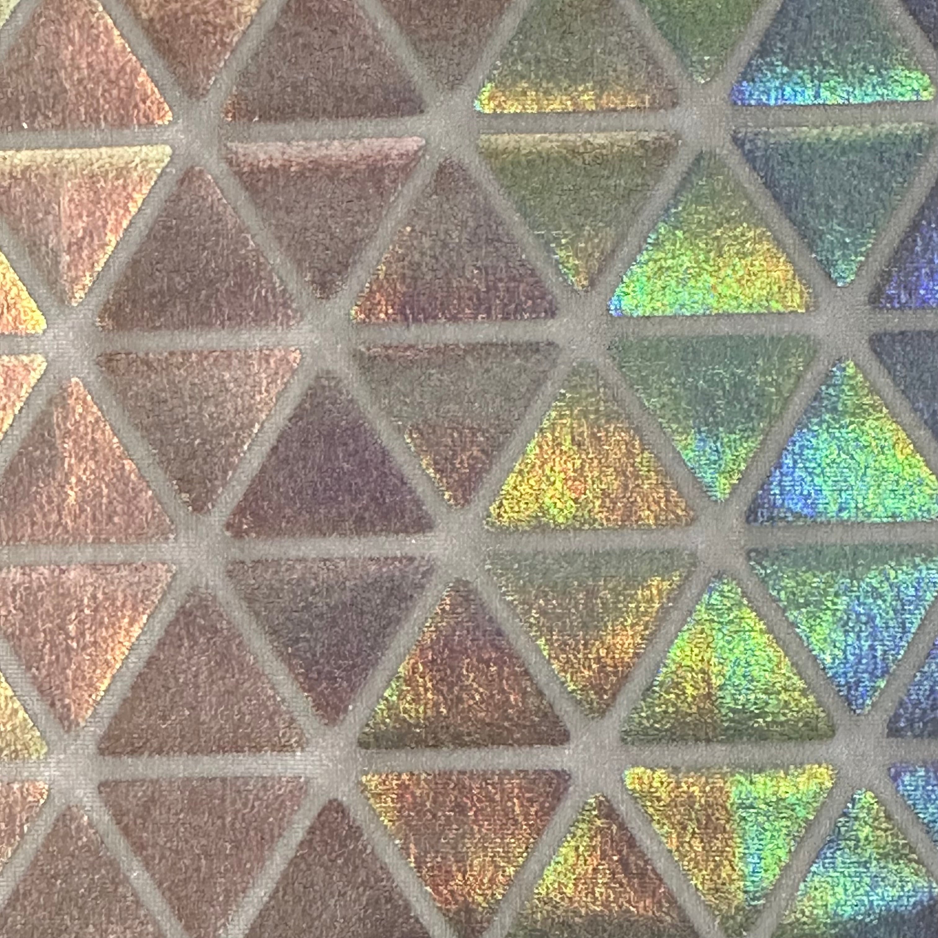 Honeycomb Triangle Stretchy Hologram Tricot Fabric | Spandex Palace