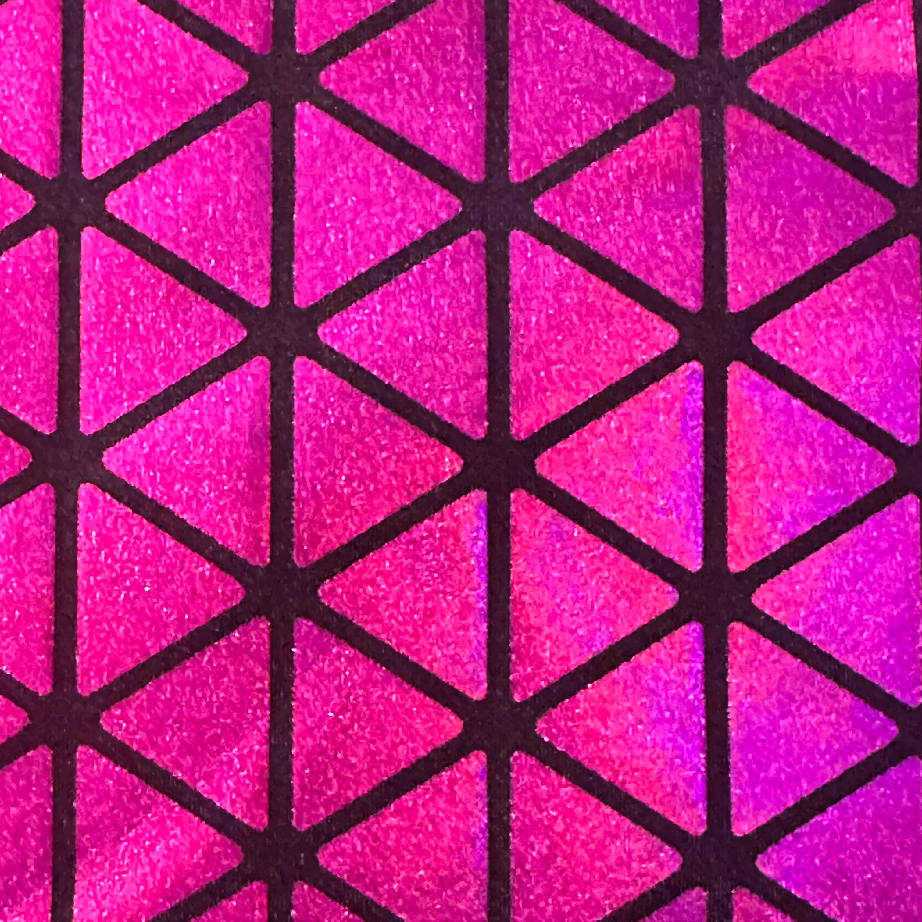 Honeycomb Triangle Stretchy Hologram Tricot Fabric | Spandex Palace