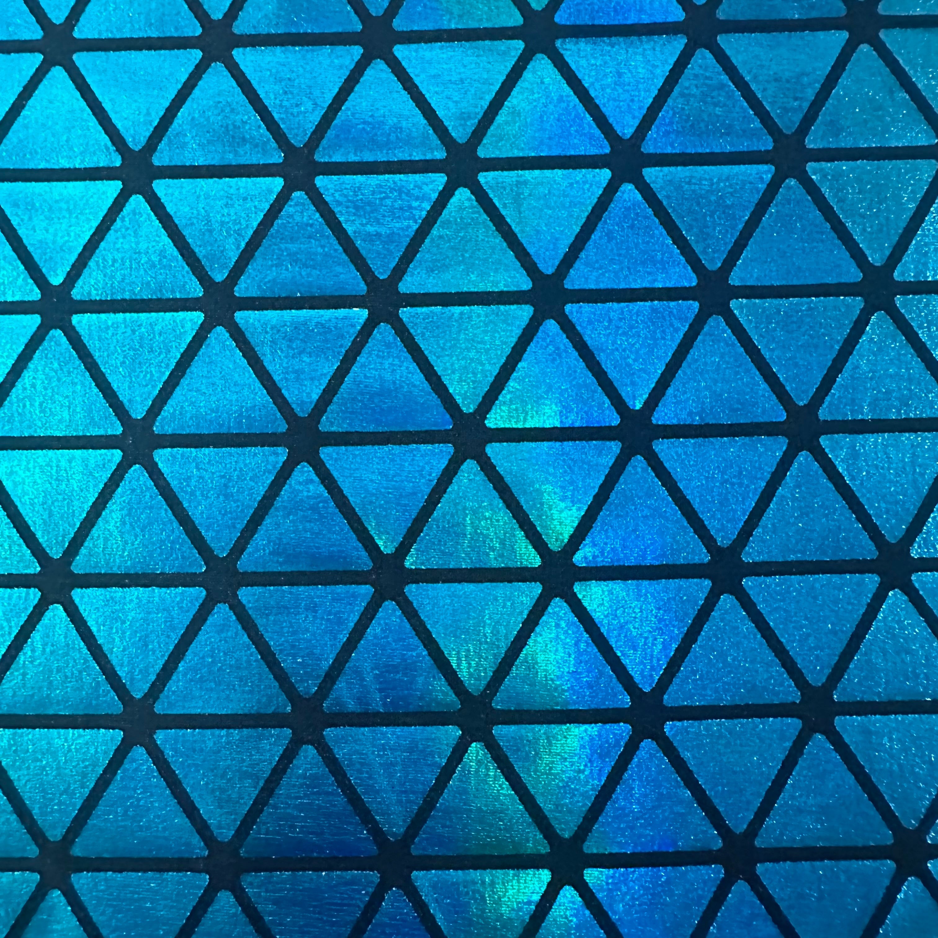 Honeycomb Triangle Stretchy Hologram Tricot Fabric | Spandex Palace
