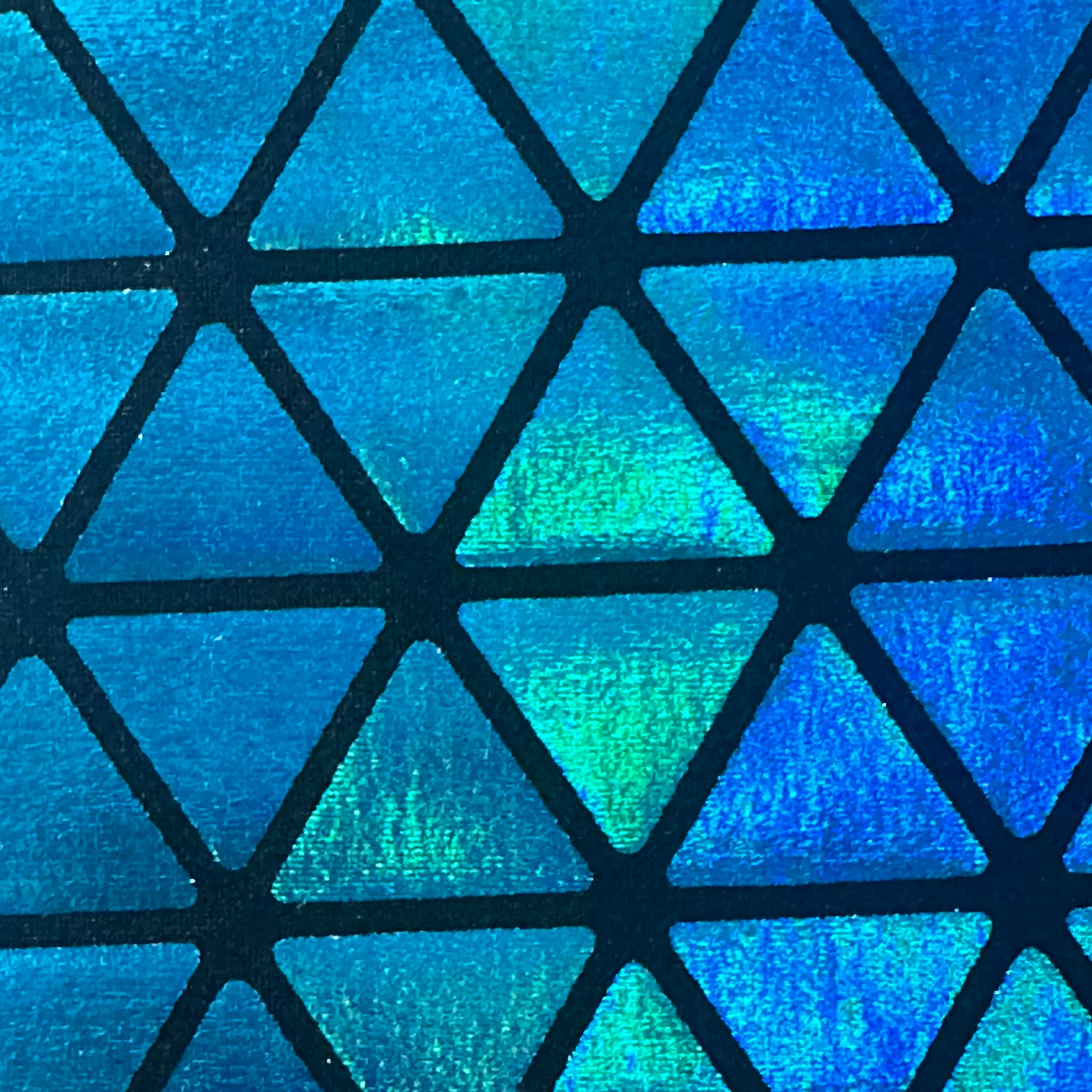 Honeycomb Triangle Stretchy Hologram Tricot Fabric | Spandex Palace