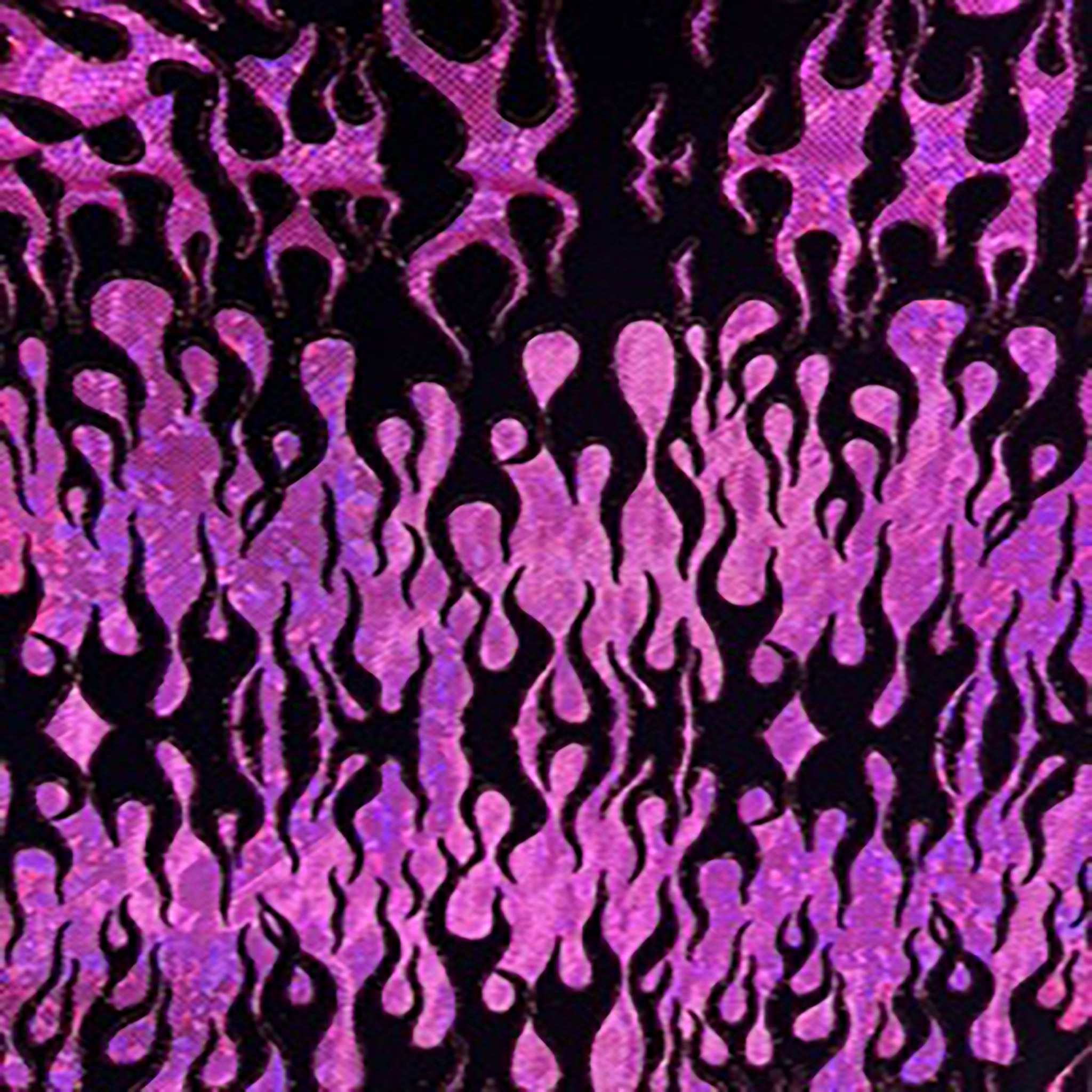 Flocking Flame Nylon Spandex Tricot Fabric with Hologram  | Spandex Palace