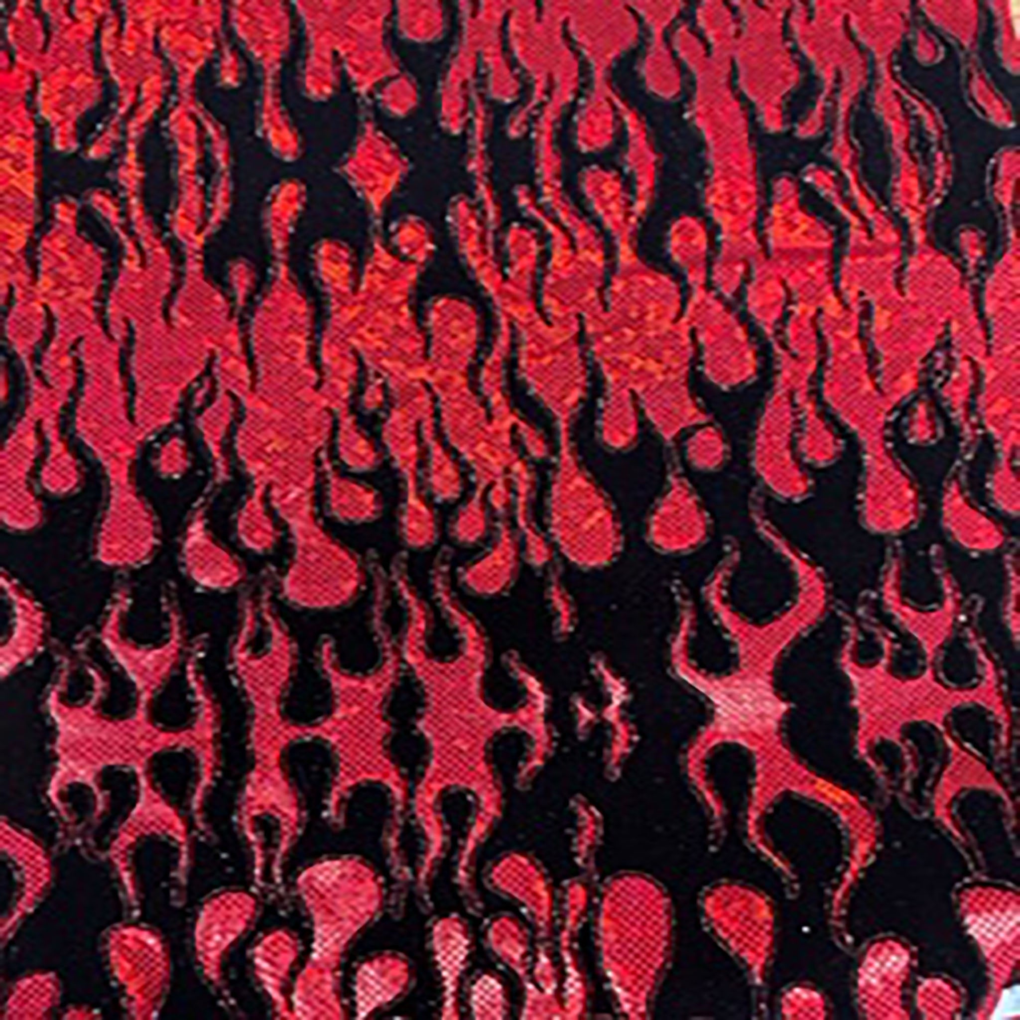 Flocking Flame Nylon Spandex Tricot Fabric with Hologram  | Spandex Palace