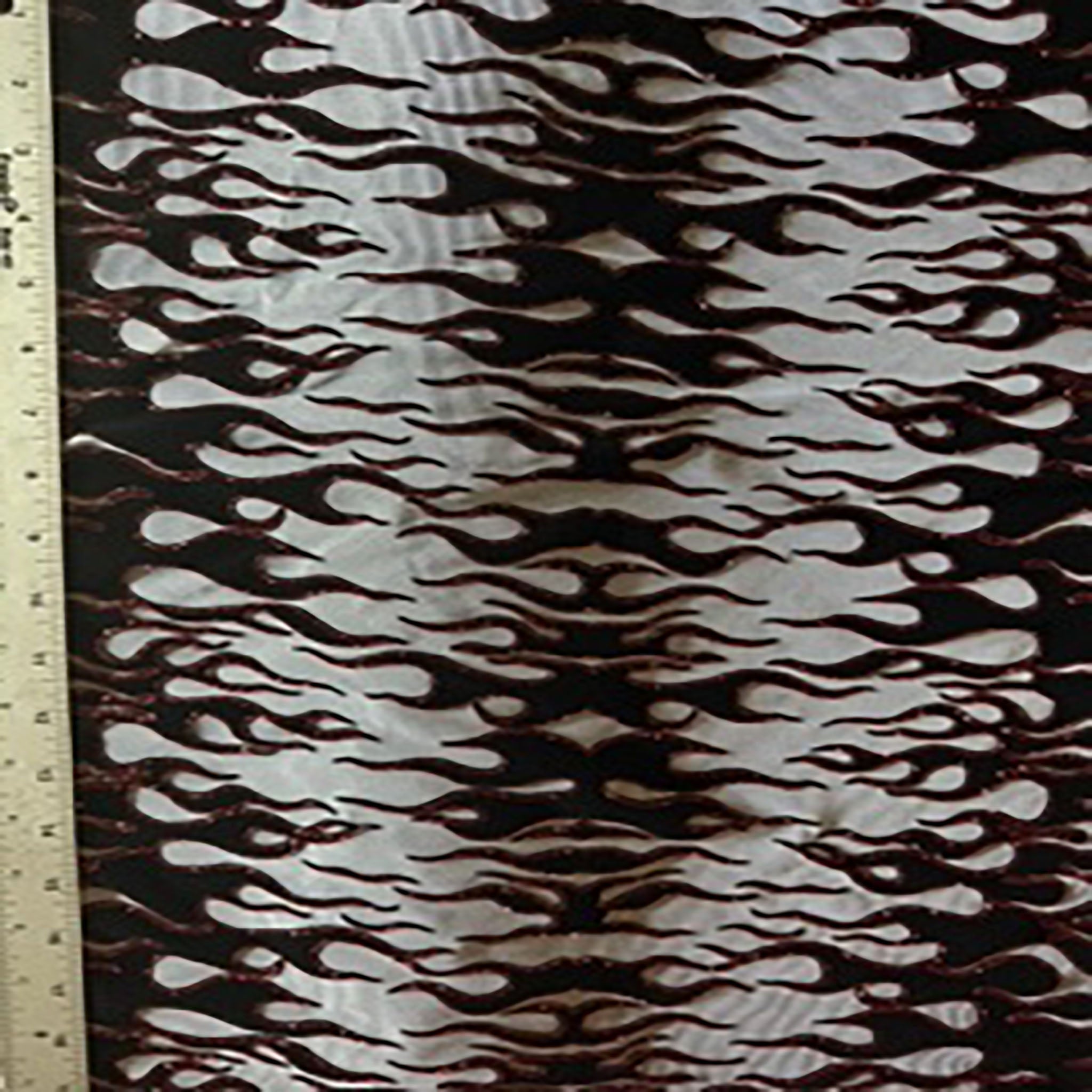 Flame Flock Glitter Stretch Power Mesh Fabric| Spandex Palace