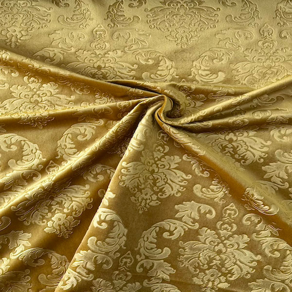 Damask Embossed Velvet Upholstery Drapery Fabric