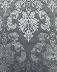 Gray Damask Embossed Velvet Upholstery Drapery Fabric