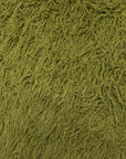Tissu fausse fourrure bouclée à poils longs en alpaga vert olive 