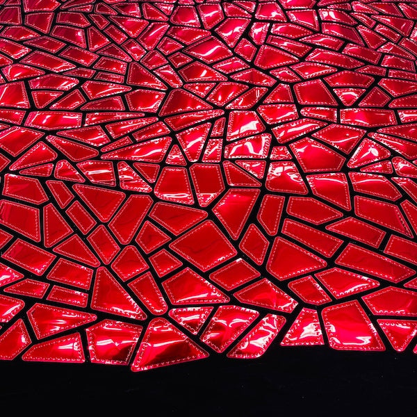Shattered Glassed Metallic Foil Stretch Velvet Fabric
