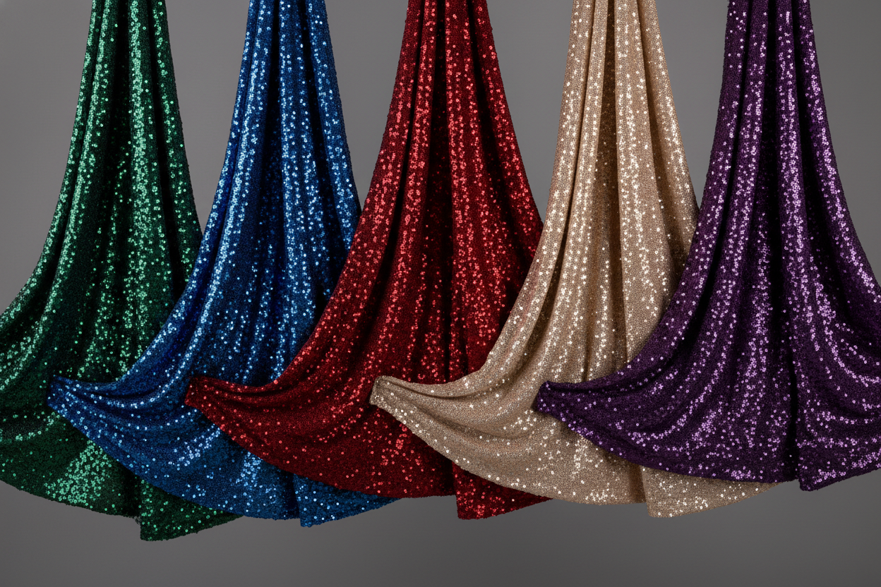 CREATE MULTIPLE SEQUINS FABRIC DRAPING IN A STUDIO