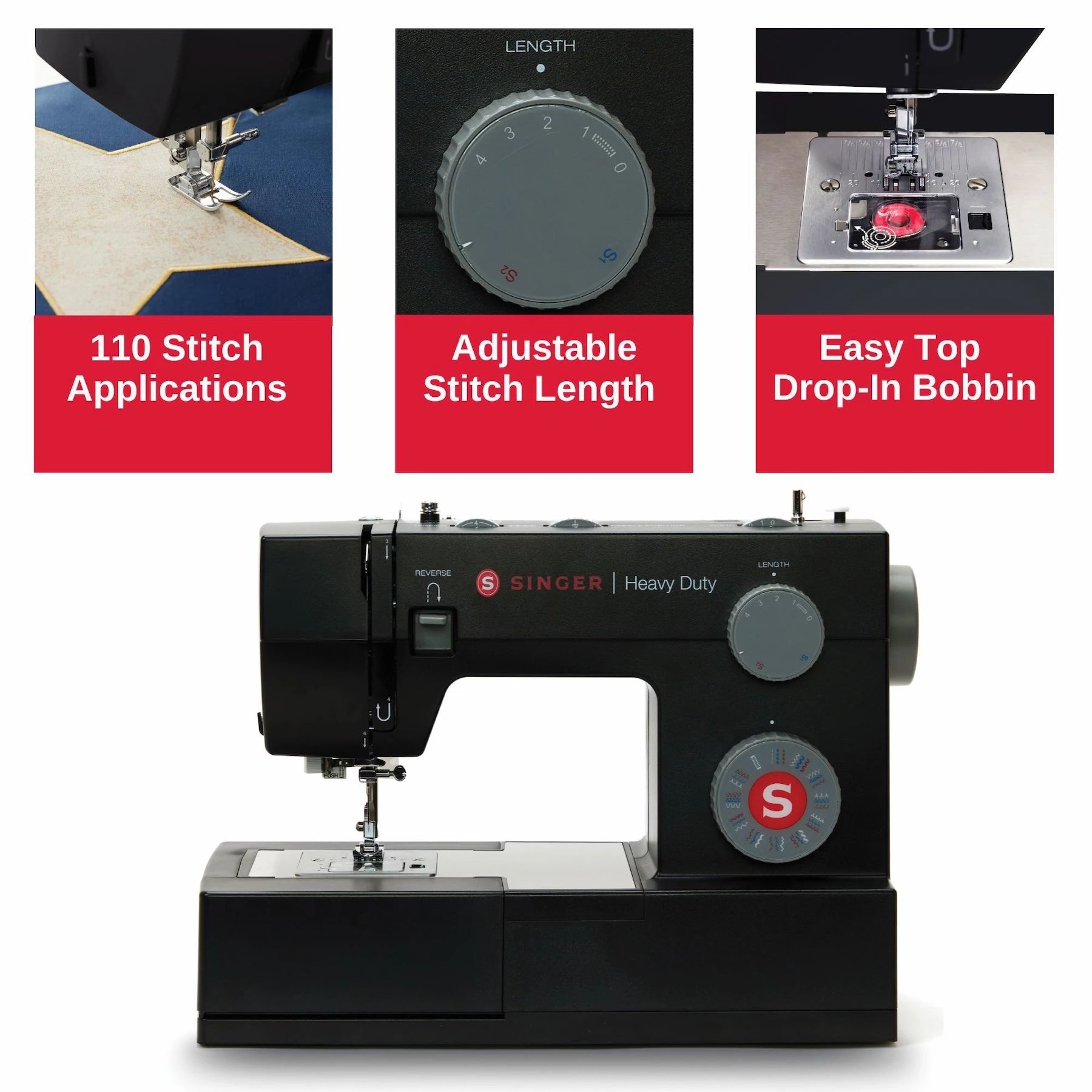 SINGER® Heavy Duty 4432 Black Sewing Machine - Special Edition - Fashion Fabrics LLC
