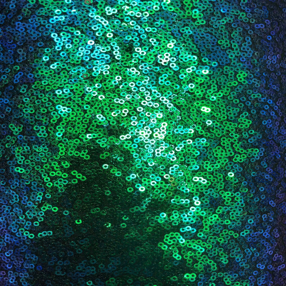 Green Iridescent All Over Sequins Fabric
