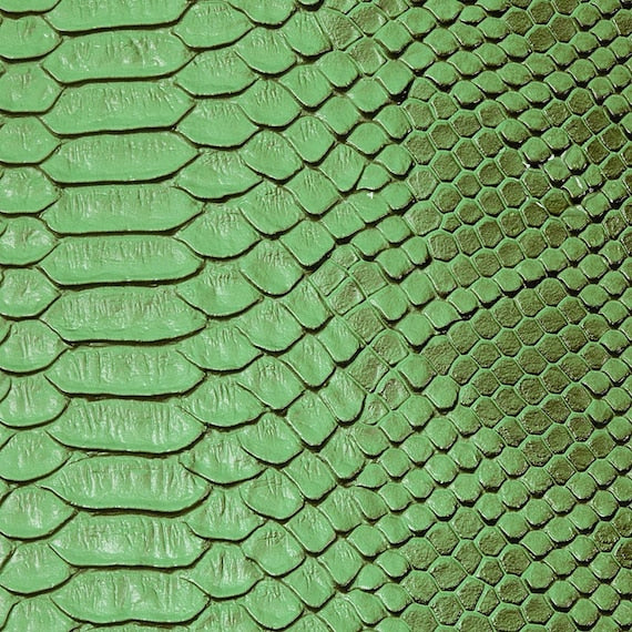 Green Faux Viper Sopythana Snake Skin Vinyl Fabric - Fashion Fabrics LLC
