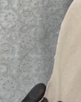 Tissu vinyle en similicuir PU floral occidental gris ciment