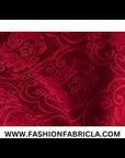 Tissu de draperie d'ameublement en velours gaufré damassé rouge royal