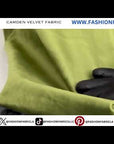 Tissu de draperie d'ameublement en polyester velours Camden vert olive terne