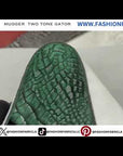 Gris Ciment | Tissu vinyle en simili cuir bicolore Mugger noir Gator