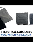 Charcoal Gray Stretch Faux Suede Knit Fabric