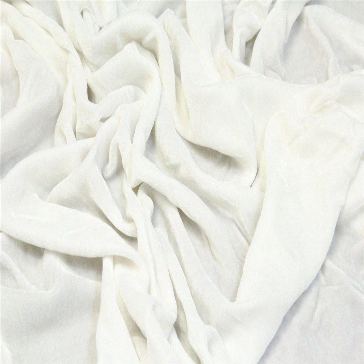 White Silk Velvet Fabric - Fashion Fabrics Los Angeles 