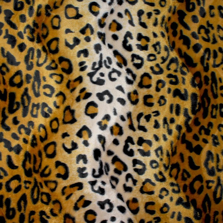 Gold Leopard Velboa Faux Fur - Fashion Fabrics Los Angeles 