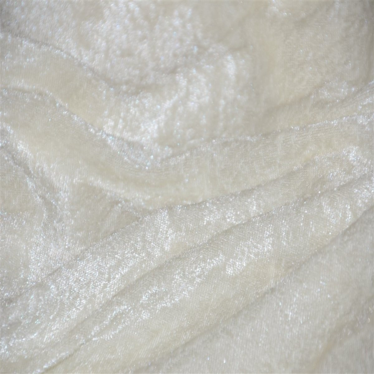 White Panne Crush Stretch Velvet Fabric - Fashion Fabrics Los Angeles 