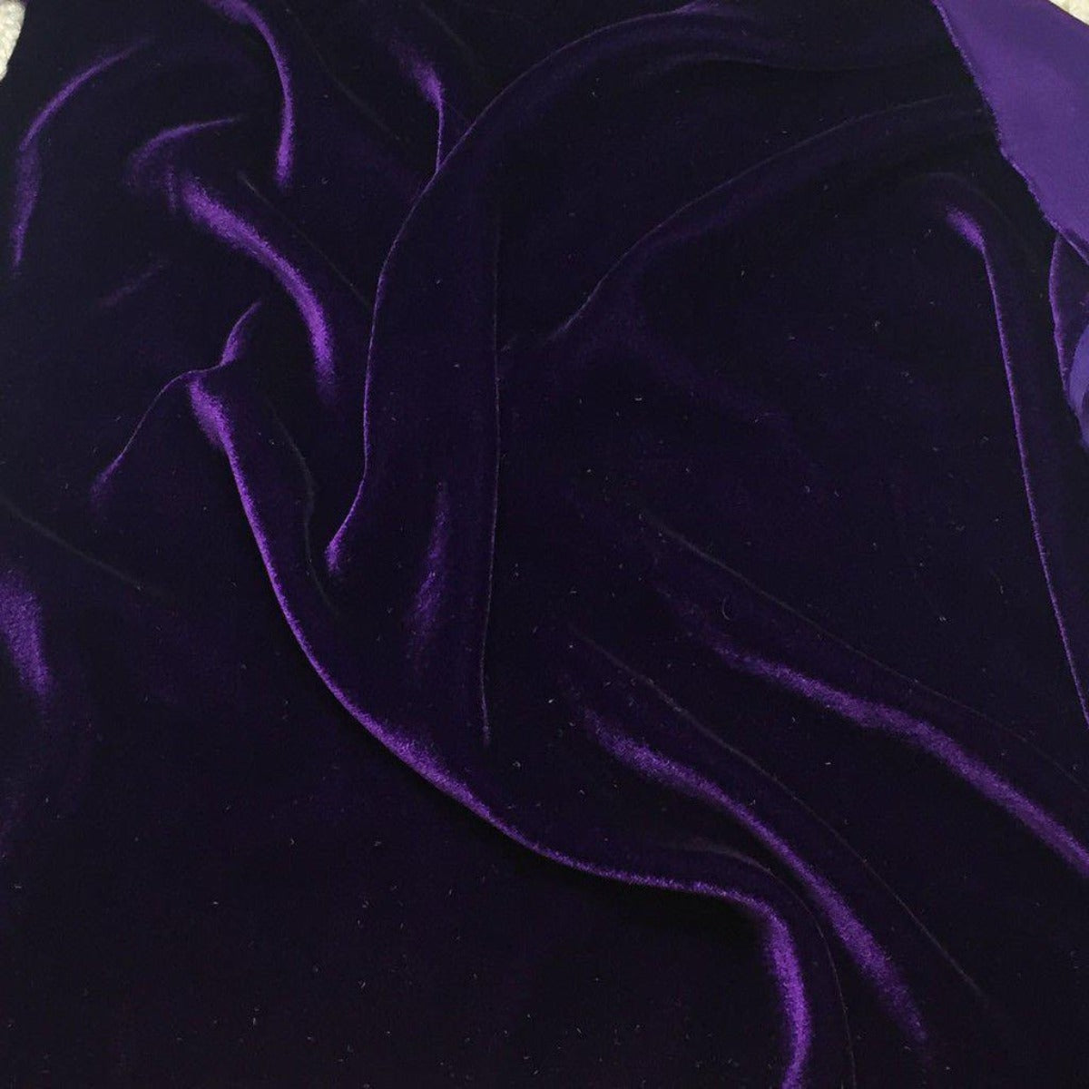 Dark Purple Silk Velvet Fabric - Fashion Fabrics Los Angeles 