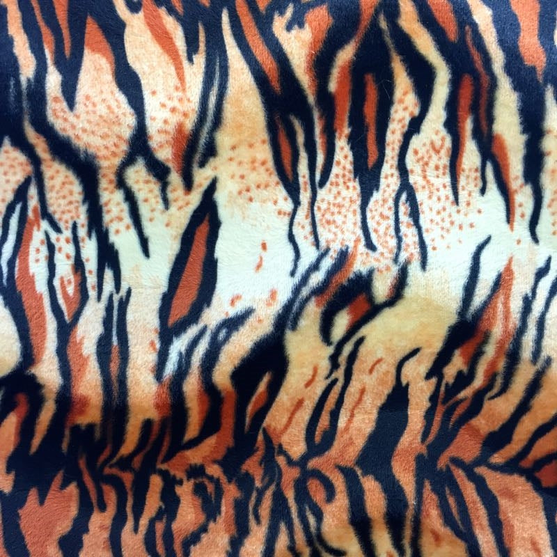 Orange Tiger Velboa Faux Fur - Fashion Fabrics Los Angeles 