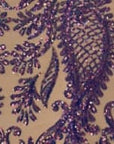 Rainbow Iridescent Nebill Stretch Sequins Lace Fabric