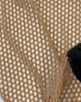 Taupe Brown Crochet Fishnet Netting Spandex Fabric