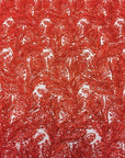 Red Cozy Pop Thread Floral Sequins Lace Fabric - Fashion Fabrics LLC