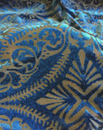 Blue Lili Burnout Stretch Velvet Spandex Fabric - Fashion Fabrics Los Angeles 