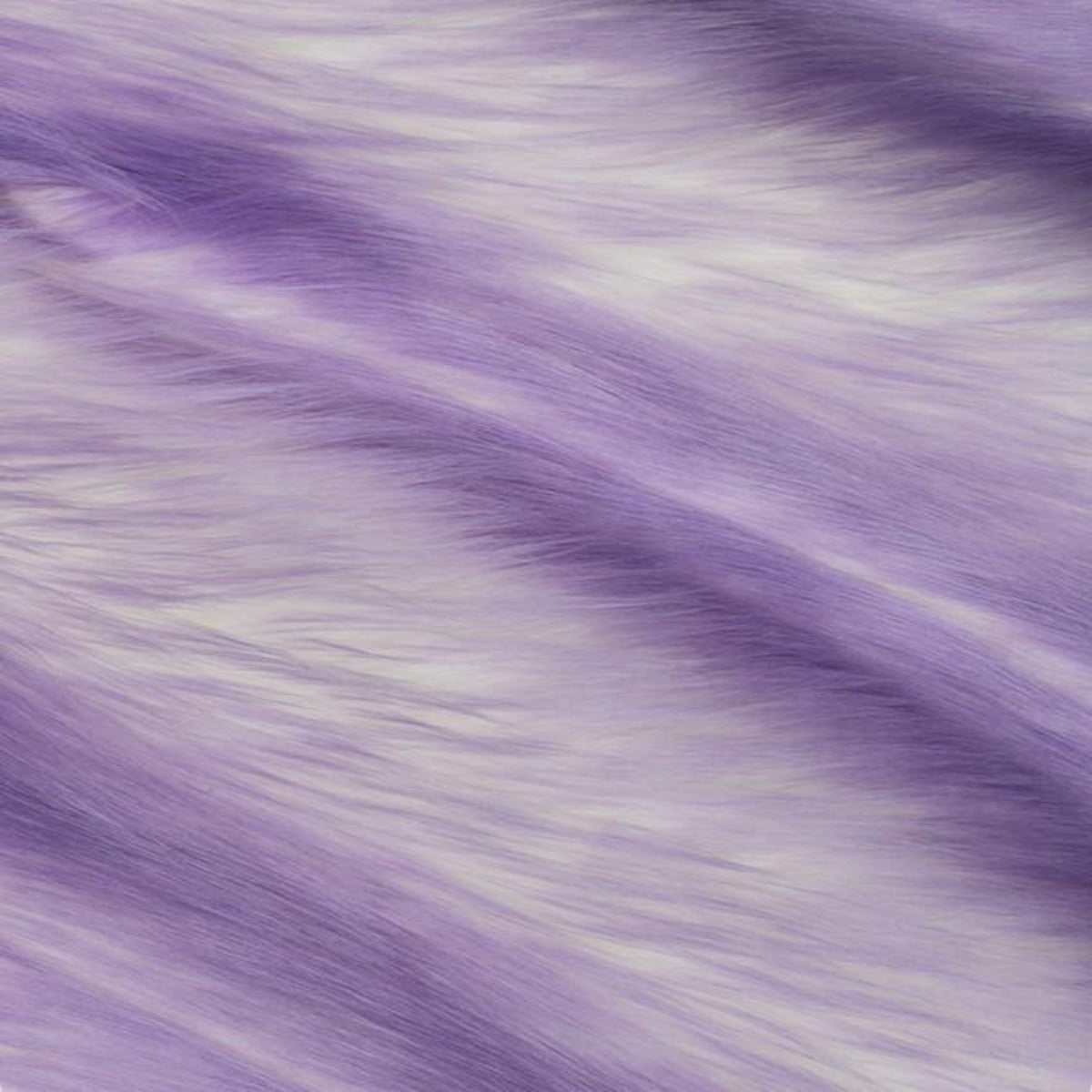 Lavender | White Luxury Faux Fur Shag Fabric - Fashion Fabrics Los Angeles 
