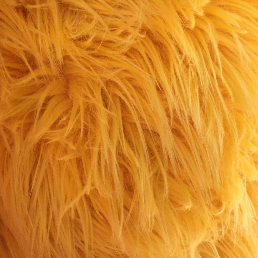 Canary Yellow Luxury Long Pile Shaggy Faux Fur Fabric - Fashion Fabrics Los Angeles 
