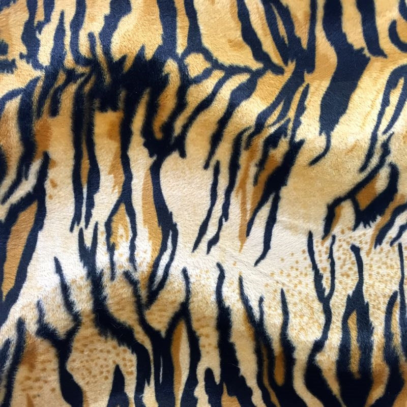 Gold Tiger Velboa Faux Fur - Fashion Fabrics Los Angeles 