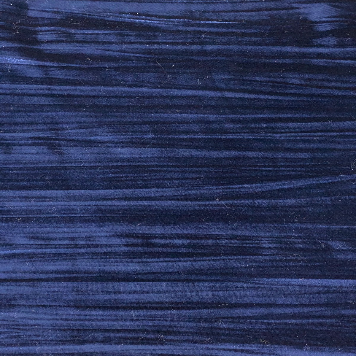Navy Blue Crinkle Stretch Velvet Fabric - Fashion Fabrics Los Angeles 