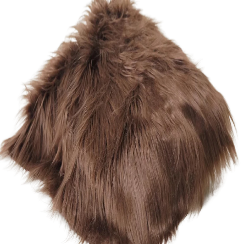 Chocolate Brown Shaggy Long Pile Faux Fur Fabric (4&quot;) - Fashion Fabrics LLC