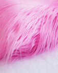 Pink Shaggy Long Pile Faux Fur Fabric (4") - Fashion Fabrics LLC