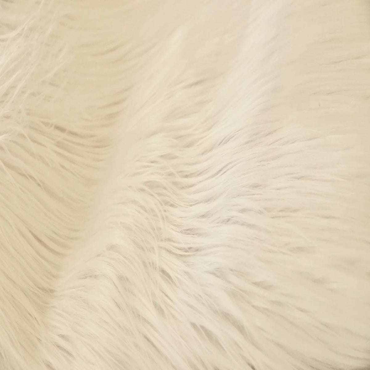 Ivory Shaggy Long Pile Faux Fur Fabric (4") - Fashion Fabrics LLC