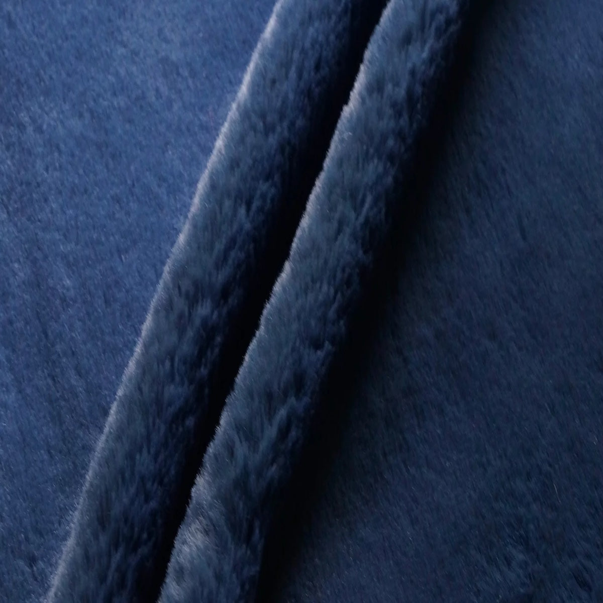 Navy Blue Rex Rabbit Minky Faux Fur Fabric - Fashion Fabrics LLC