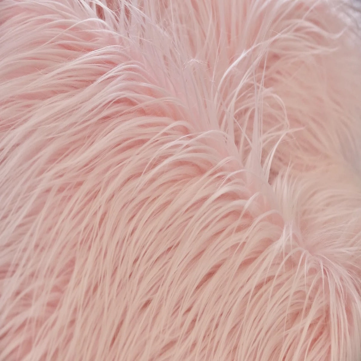 Light Pink Shaggy Long Pile Faux Fur Fabric (4&quot;) - Fashion Fabrics LLC
