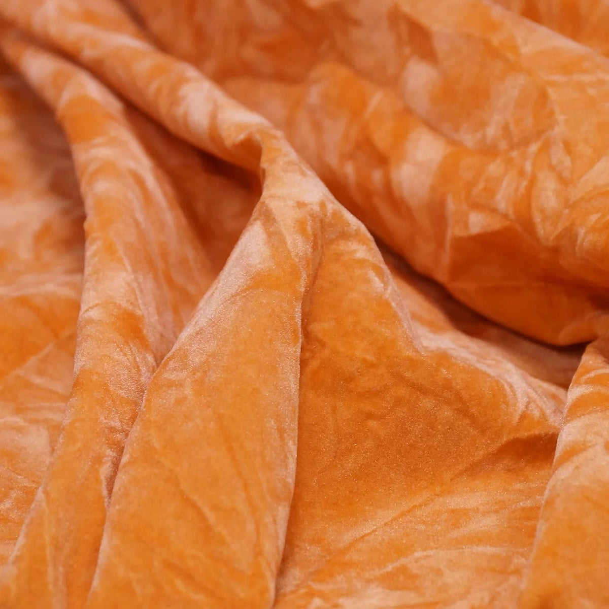 Orange Crushed Velvet Flocking Fabric - Fashion Fabrics LLC