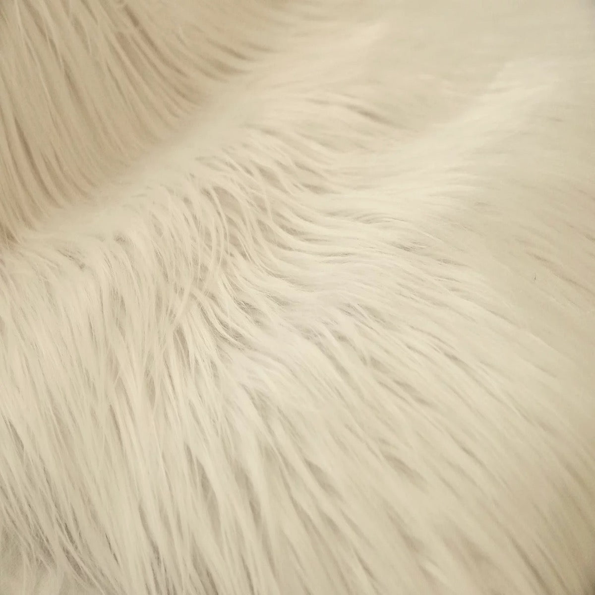 Ivory Shaggy Long Pile Faux Fur Fabric (4") - Fashion Fabrics LLC