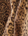 Brown Leopard Print Rabbit Soft Plush Short Pile Faux Fur Fabric - Fashion Fabrics LLC