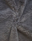 Tela de piel sintética de pelo corto de felpa suave de conejo gris carbón