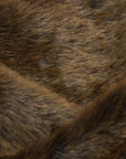 Tissu fausse fourrure à poils courts avec ours castor marron