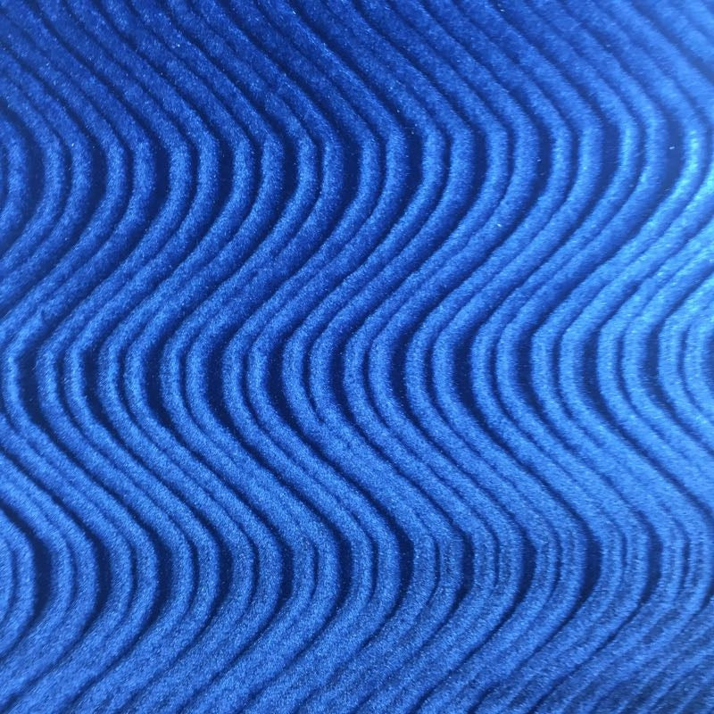 Royal Blue Swirl Velvet Flocking Fabric - Fashion Fabrics Los Angeles 