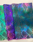 Hot Pink Blue Anaconda Tie Dye Hologram Snakeskin Nylon Spandex Fabric - Fashion Fabrics Los Angeles 