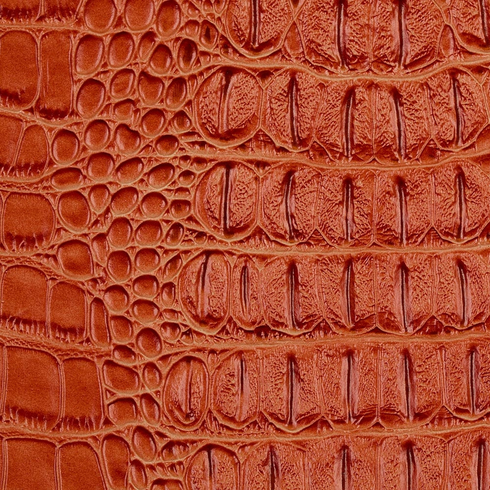 Orange Metallic Gator Vinyl Fabric - Fashion Fabrics Los Angeles 