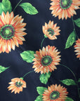 Black Daisy Poly Cotton Fabric - Fashion Fabrics Los Angeles 