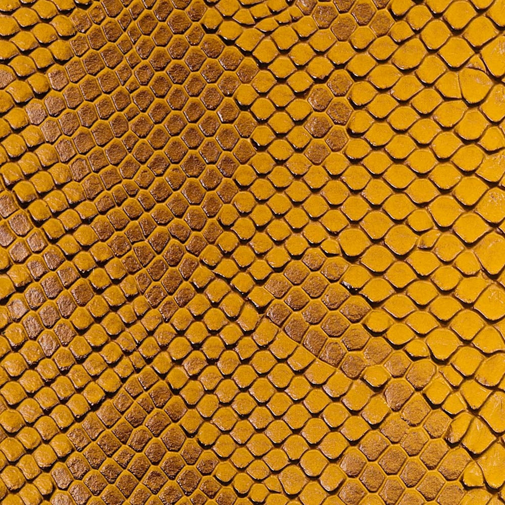 Gold Faux Viper Sopythana Snake Skin Vinyl Fabric - Fashion Fabrics Los Angeles 