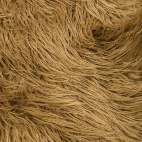 Caramel Mongolian Long Pile Faux Fur Fabric - Fashion Fabrics Los Angeles 