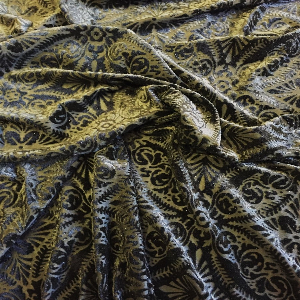 Black Lili Burnout Stretch Velvet Spandex Fabric - Fashion Fabrics Los Angeles 